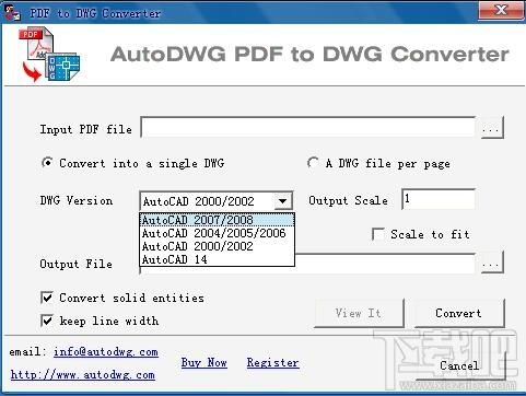 AutoDWG PDF to DWG Converter,pdf转dwg,pdf转换成dwg