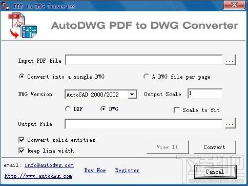 AutoDWG PDF to DWG Converter,pdf转dwg,pdf转换成dwg