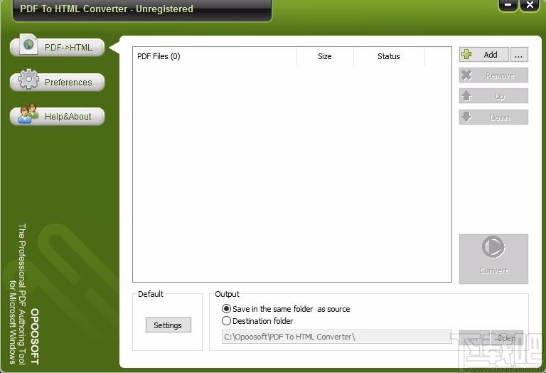 Opoosoft PDF To HTML Converter,PDF转HTML,转换器